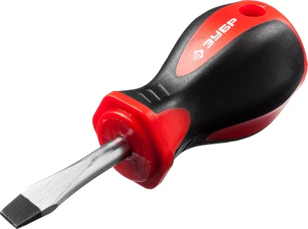 Отвертка ЗУБР &quot;МАСТЕР&quot;, &quot;STUBBY&quot; ( бочка ), Cr-v, эргономичная двухкомпонентная рукоятка, SL6,0x38мм 25061-38-6.0_z02 купить в Магнитогорске