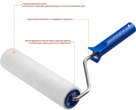 ЗУБР ВЕЛЮР, 8 х 240 мм, бюгель 8 мм, ворс 4 мм, 50% акрил, 50% шерсть, для лаков и эмалей, малярный валик, Профессионал (03514-18) купить в Магнитогорске