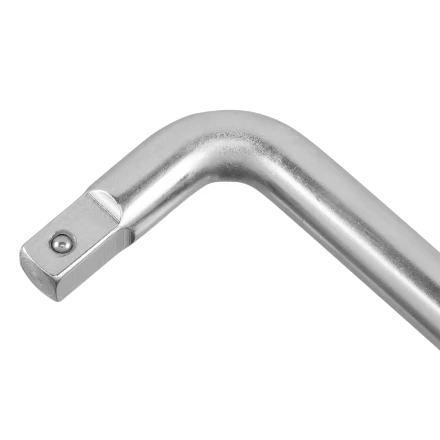 Вороток Г-образный, 200*50 мм, квадрат 3/8&quot;, CrV, матовый хром Denzel 14062 купить в Магнитогорске