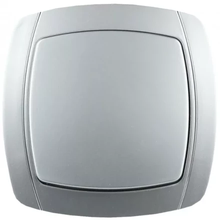 Выключатель СВЕТОЗАР "АКЦЕНТ" одноклавишный в сборе, цвет серебристый металлик, 10А/~250В SV-54230-SM купить в Магнитогорске