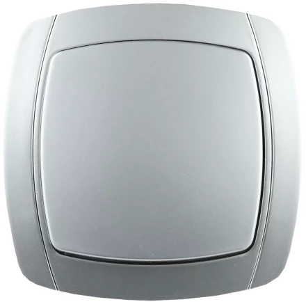 Выключатель СВЕТОЗАР "АКЦЕНТ" одноклавишный в сборе, цвет серебристый металлик, 10А/~250В SV-54230-SM купить в Магнитогорске