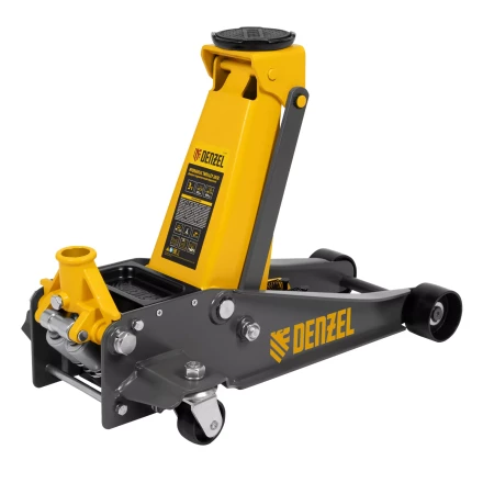 Домкрат гидравлический подкатной Denzel 51260, 3 т, 125-470 мм, быстрый подъем, проф. купить в Магнитогорске