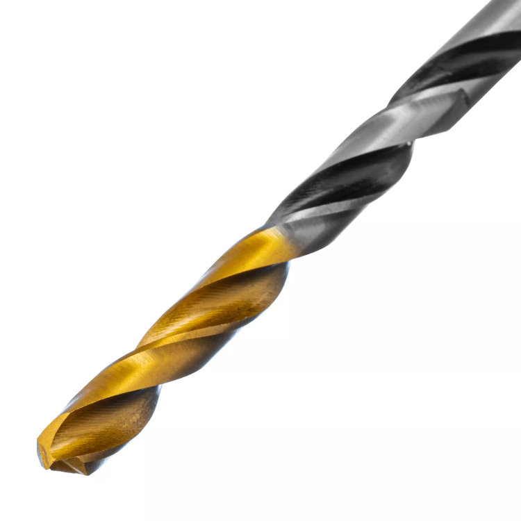Сверло спиральное по металлу Denzel 5 x 86мм, Р6М5, Golden Tip, многогранная заточка, 718276 купить в Магнитогорске