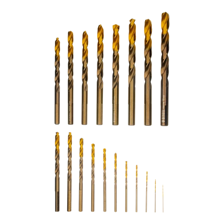 Набор сверл по металлу Denzel 723008, 1-10 мм, Р6М5К8-TiN, Golden Tip, 19 шт купить в Магнитогорске