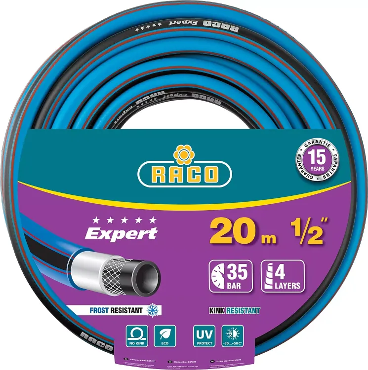 Шланг RACO "EXPERT" поливочный, 30атм., армированный, 3-х слойный, 1/2"x20м 40302-1/2-20 купить в Магнитогорске