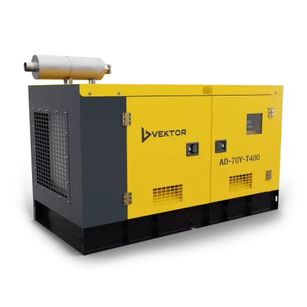 Дизельный генератор Vektor AD-70Y-T400 в шумозащитном кожухе с АВР купить в Магнитогорске