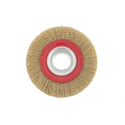 Щетка для точила 150 мм посадка 32 мм плоская латунированная витая проволока MTX 74660 купить в Магнитогорске