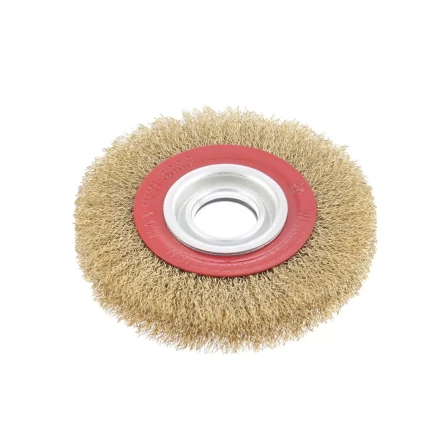 Щетка для точила 150 мм посадка 32 мм плоская латунированная витая проволока MTX 74660 купить в Магнитогорске