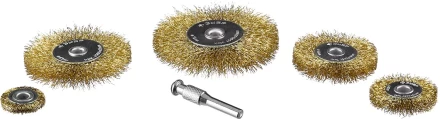 ЗУБР &quot;ПРОФЕССИОНАЛ&quot;. Набор щеток дисковых для дрели, витая стальная латунированная проволока 0,3мм, 5 шт 3521-H5_z02 купить в Магнитогорске