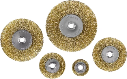 ЗУБР &quot;ПРОФЕССИОНАЛ&quot;. Набор щеток дисковых для дрели, витая стальная латунированная проволока 0,3мм, 5 шт 3521-H5_z02 купить в Магнитогорске