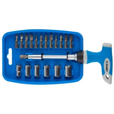 Отвертка ЗУБР &quot;МАСТЕР&quot; реверсивная, пистолетная двухкомпонентная рукоятка, 21 предмет 25411-H21 купить в Магнитогорске