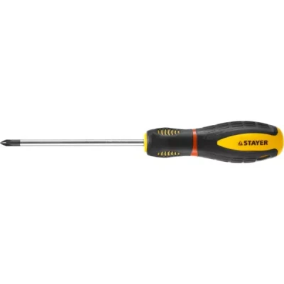 Отвертка STAYER "PROFI" "PROTech", двухкомп рукоятка, намагниченная, Cr-Mo, PH1x100мм 25132-1-10_z02