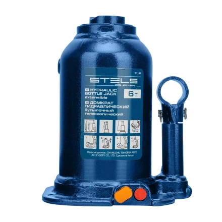 Домкрат гидравлический бутылочный телескопический Stels 51149, 6 т, подъем 180-410 мм 51149 купить в Магнитогорске