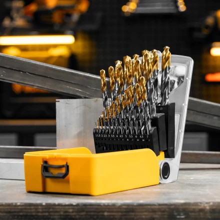 Набор сверл по металлу Denzel 723009, 1-13 мм, Р6М5-TiN, Golden Tip, 25 шт купить в Магнитогорске