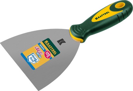 Шпательная лопатка KRAFTOOL с 2-компонент ручк, профилиров нержав полотно, 125мм 10035-125 купить в Магнитогорске