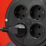 Удлинитель на катушке "ПВС 307", 30 м, 2500 Вт, 4 гнезда, ПВС 3х0,75 кв мм, ЗУБР 55083-30 купить в Магнитогорске