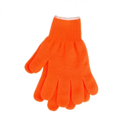 Перчатки трикотажные акрил оранжевый оверлок Сибртех 68659 купить в Магнитогорске