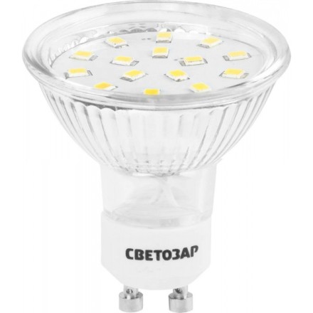Лампы СВЕТОЗАР светодиодные &quot;LED technology&quot;, цоколь GU10, теплый белый свет (3000К), 220В, 3Вт (25) 44560-25_z01 купить в Магнитогорске