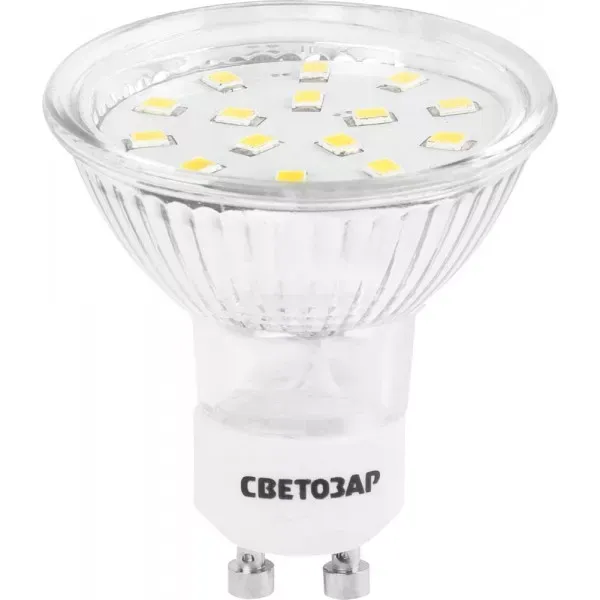 Лампы СВЕТОЗАР светодиодные "LED technology", цоколь GU10, теплый белый свет (3000К), 220В, 3Вт (25) 44560-25_z01 купить в Магнитогорске