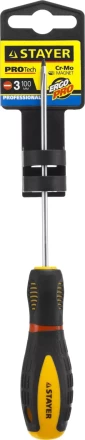 Отвертка STAYER &quot;PROFI&quot; &quot;PROTech&quot;, двухкомп рукоятка, намагниченная, Cr-Mo, SL3,0x100мм 25131-03-10_z02 купить в Магнитогорске