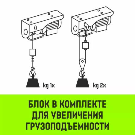 Мини таль электрическая комбинированная HITCH РА1000 500/1000кг 12/6м 220В (SZ086111) купить в Магнитогорске