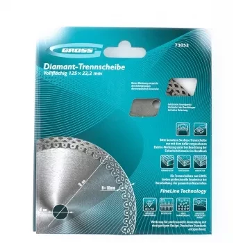 Диск алмазный ф125х22,2мм, тонкий, сплошной, мокрое резание GROSS 73053 купить в Магнитогорске