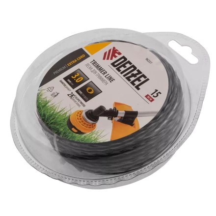 Леска для триммера двухкомпонентная эллипс Denzel, 3,0мм х 15м, блистер EXTRA CORD 96257 купить в Магнитогорске
