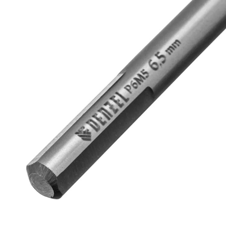 Сверло спиральное по металлу Denzel 6,5 x 93мм, Р6М5, Golden Tip, многогранная заточка, 718279 купить в Магнитогорске