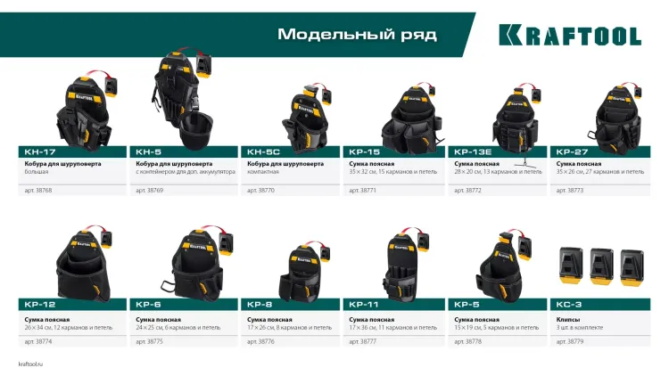 Поясная сумка строителя KRAFTOOL 38775 купить в Магнитогорске