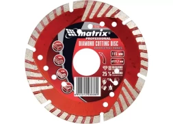 Диск алмазный отрезной сегментный с защитными секторами 115 х 22,2 мм сухая резка MATRIX Professional 73152