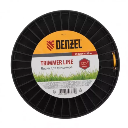 Леска для триммера круглая  3,0 мм 120 м на Din катушке Россия Denzel 96135 купить в Магнитогорске