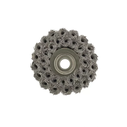 Щетка для УШМ 75 мм М14 &quot;чашка&quot; двухрядная крученая проволока 0,35 мм MTX 74676 купить в Магнитогорске