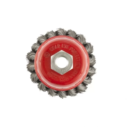 Щетка для УШМ 75 мм М14 &quot;чашка&quot; двухрядная крученая проволока 0,35 мм MTX 74676 купить в Магнитогорске