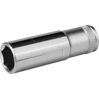 Торцовая головка KRAFTOOL "INDUSTRIE QUALITAT", удлиненная, Cr-V, FLANK, хромосатинированная, 1/2", 17 мм 27807-17_z01
