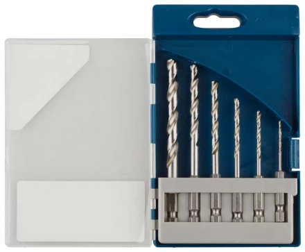 Набор ЗУБР &quot;ЭКСПЕРТ&quot;:  Сверла  по металлу, шестигранный хвостовик 1/4&quot;, быстрорежущая сталь Р6М5, 4,5,6,8,10мм, 5 пред 29623-H5 купить в Магнитогорске