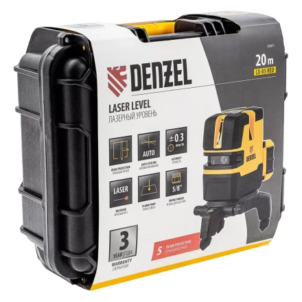 Лазерный уровень LX 05 Red, 20 м, 635 нм, аккумулятор Li 5200 mAh, резьба 5/8&quot; Denzel 35071 купить в Магнитогорске